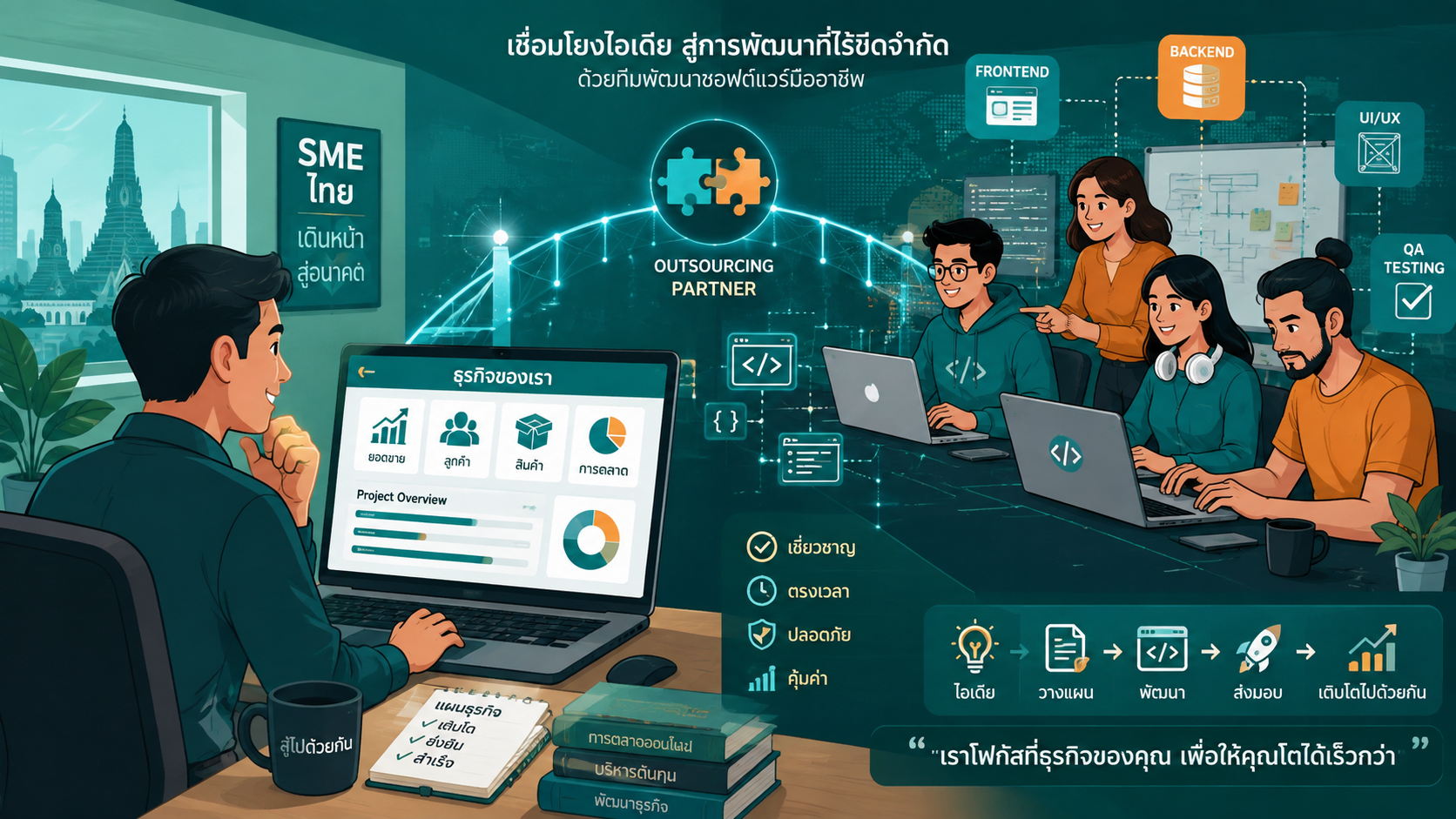 จ้างทีมพัฒนา Outsource ดีกว่าจ้าง In-House จริงหรือ? เปิดข้อดีที่ SME ไทยไม่เคยรู้